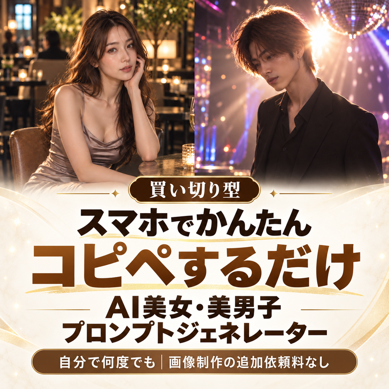 スマホでかんたんに使えるAI美女・美男子プロンプトジェネレーター