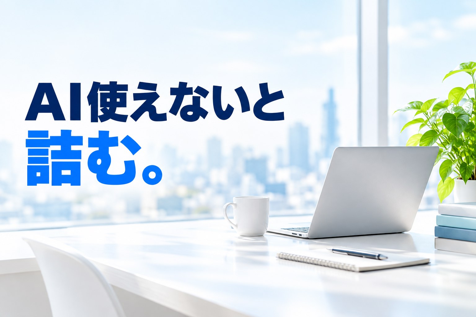 AI使えないと詰む。の明るくモダンなトップビジュアル
